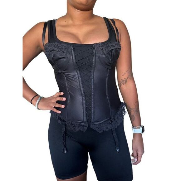 Gossard Vintage Cage Front Lace Trim Corset - Picture 1 of 12